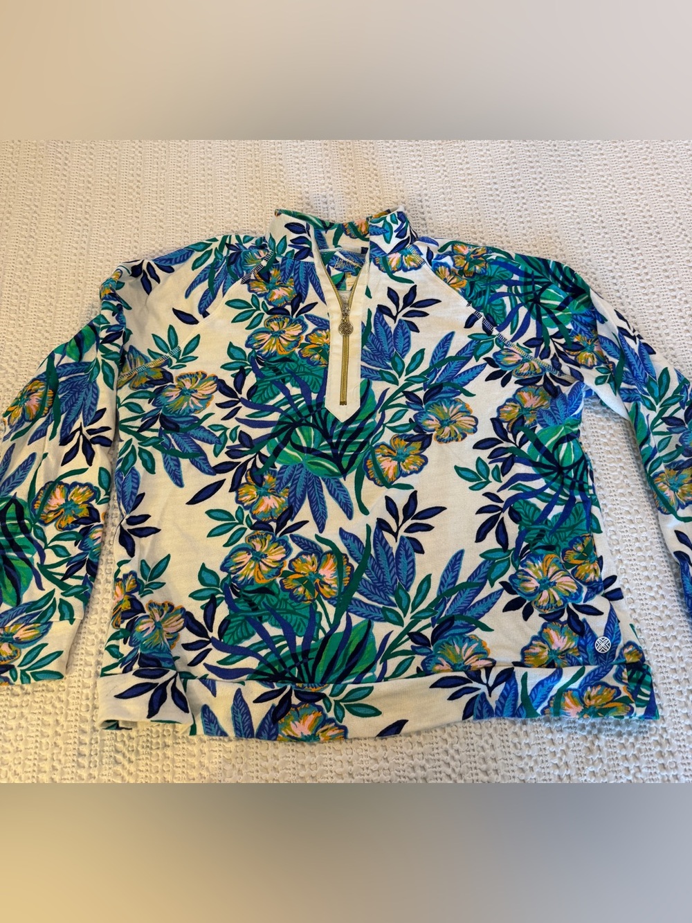 Lilly Pulitzer Luxletic Floral Half Zip Pullover XL